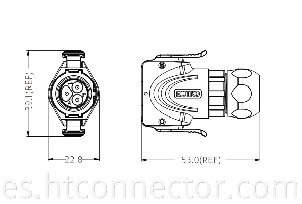 1Waterproof aviation plug with metal connector